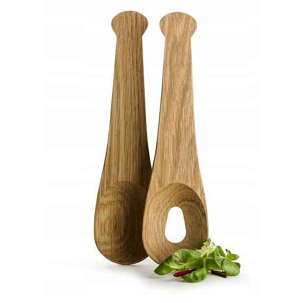 Příbory na salát ze dřeva Oval Oak Nature Dubové Sagaform