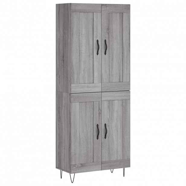 vidaXL Skříň highboard šedá sonoma 69,5 x 34 x 180 cm kompozitní dřevo
