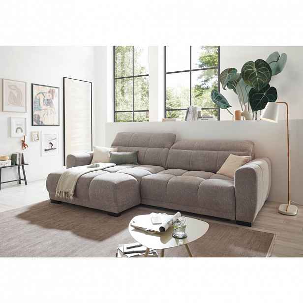 Livetastic ROHOVÁ SEDAČKA, textil, šedohnědá