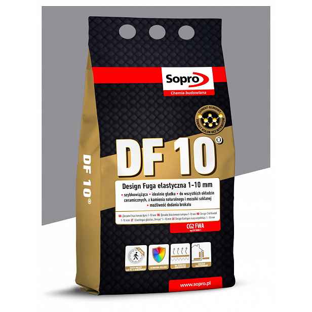 Elastická spárovací hmota 1-10 mm – Sopro Df 10 – 4 kg – Šedá 15 – cementová malta