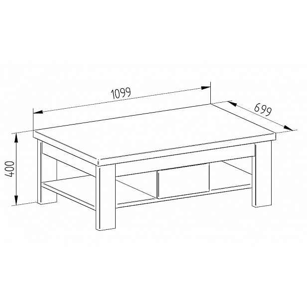 Konferenční stolek Grande, dub artisan/dub ribbeck