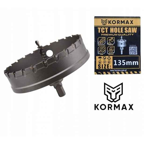 Korunkový Vrták 135 mm vrták karbidový Tct 135x25 Widiowa Kormax