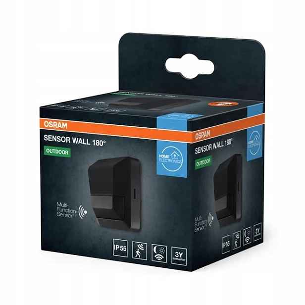 Nástěnný Senzor 180° IP55 Černý