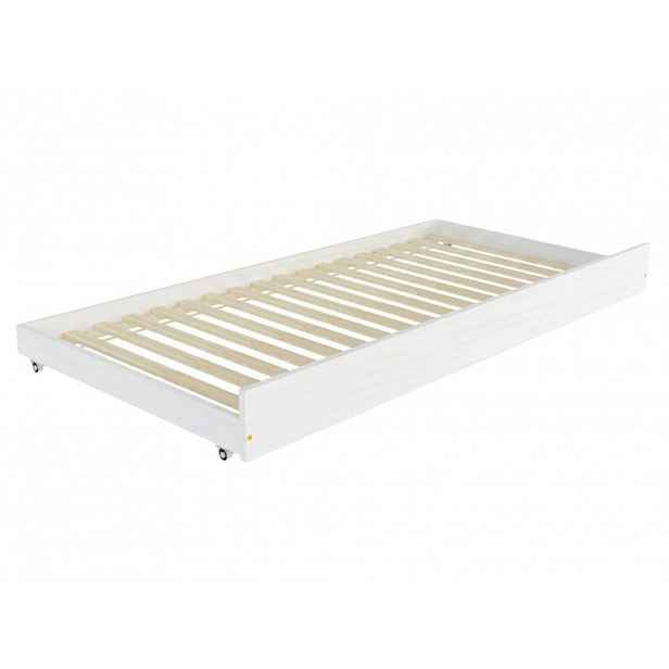 Benlemi Dřevěná výsuvná přistýlka SLEEP pod postel na kolečkách Zvolte barvu: Bílá, Zvolte rozměr: 90x190 cm (pod postel 90-140 x 200 cm), Zvolte typ…