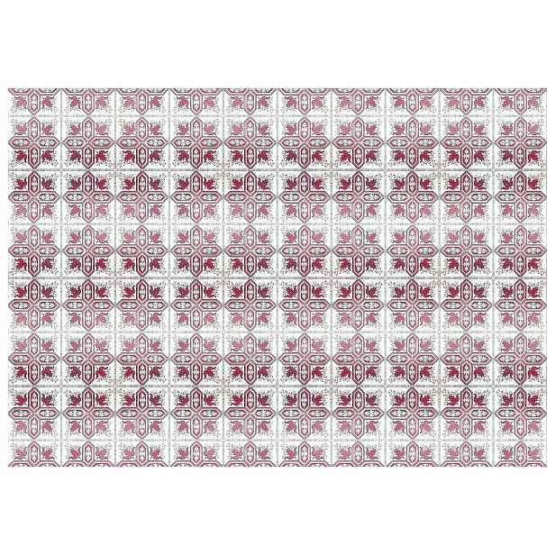 Fototapeta Geometrické květy Růžovo-modré ornamenty 300x210 lepidlo