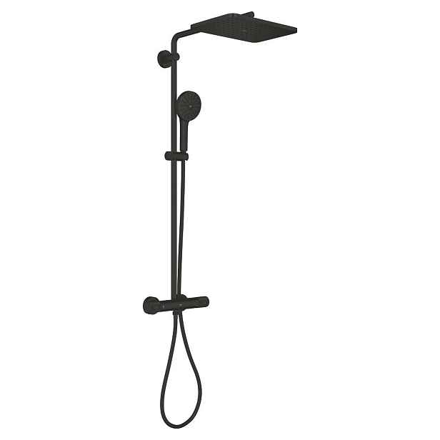 Grohe Vitalio Joy+ - Sprchový set s termostatem, 35x23 cm, 3 proudy, matná černá 1142692430