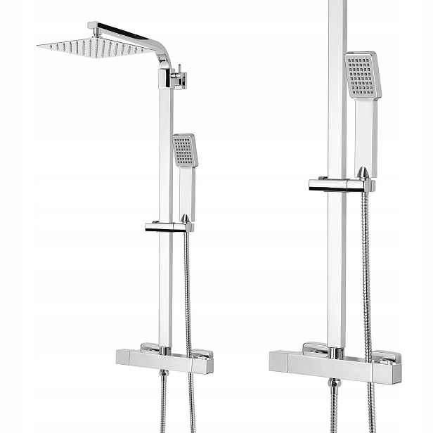 Sprchový Set Sprchová Sloupová Sprcha Termostat Dešťová Sprcha 20 CM