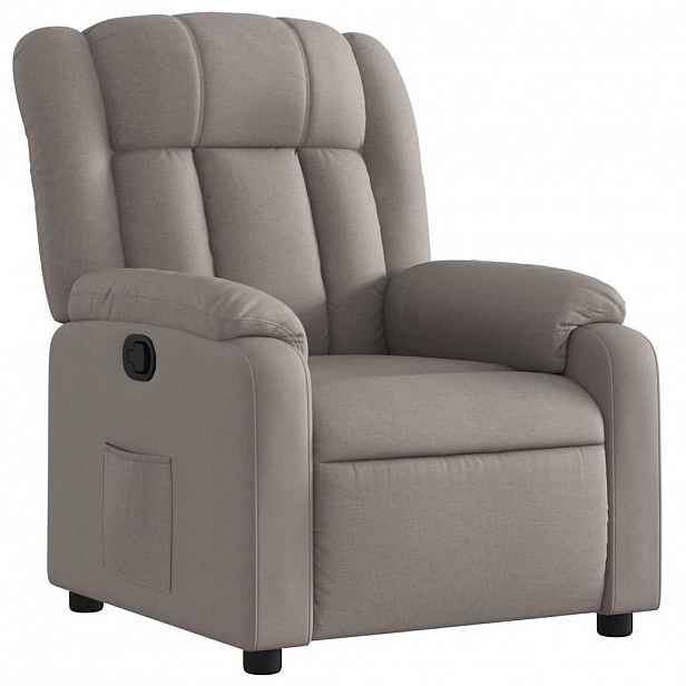 vidaXL Polohovací křeslo taupe textil