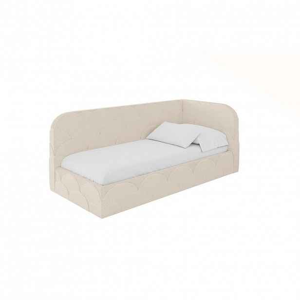 ALTDECOR JEDNOLŮŽKOVÁ POSTEL pro mládež s úložným prostorem, vlevo - ELRY 100x200 béžová