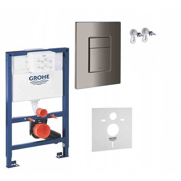 5v1 Podomítkový Wc set, rám Grohe 82 cm tlačítko grafit lesklé