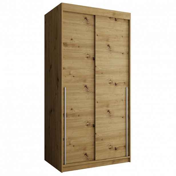 Home Collective ŠATNÍ SKŘÍŇ S POSUVNÝMI DVEŘMI 100 cm šířka, Artisan se stříbrným úchytem