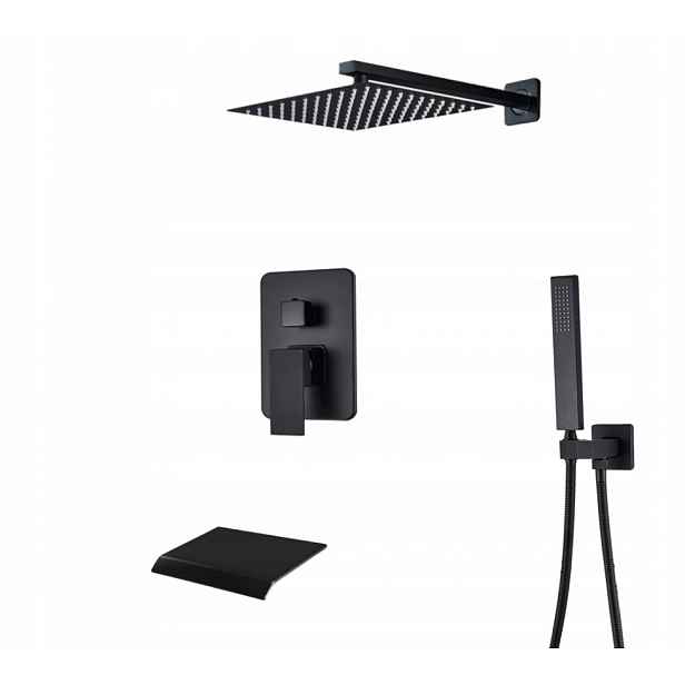Podomítkový Set Černý Matný Vývod Vodopád Box 20 CM