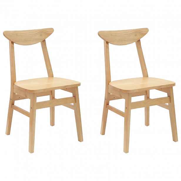 vidaXL Jídelní židle 2 ks Masivní gumové dřevo Přírodní