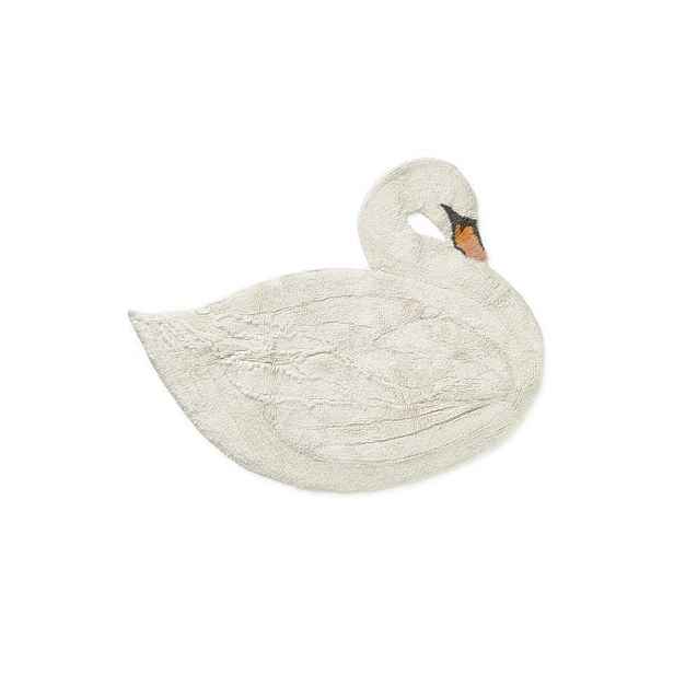 Krémový pratelný/ručně tkaný bavlněný dětský koberec 100x120 cm Swan – Lorena Canals