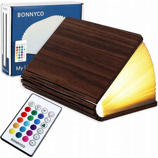 Led Lampa Skládací Dřevěná Kniha 16 Barev Dálkový Ovladač Časovač Usb