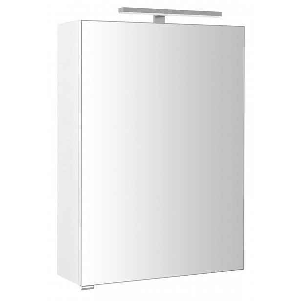 Sapho Riwa - Zrcadlová skříňka s LED osvětlením, 50x70x17 cm, 1 dvířka, panty vpravo, lesklá bílá RIW050-0030