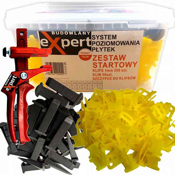 Svorky pro vyrovnávání dlaždic Budowlany Expert 1 mm 301 ks Startovací Sada