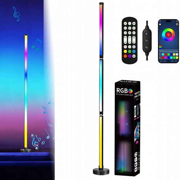 Vysoká Led Rgb Podlahová Stojací Lampa Noční Lampa 120 CM Dálkový Ovladač