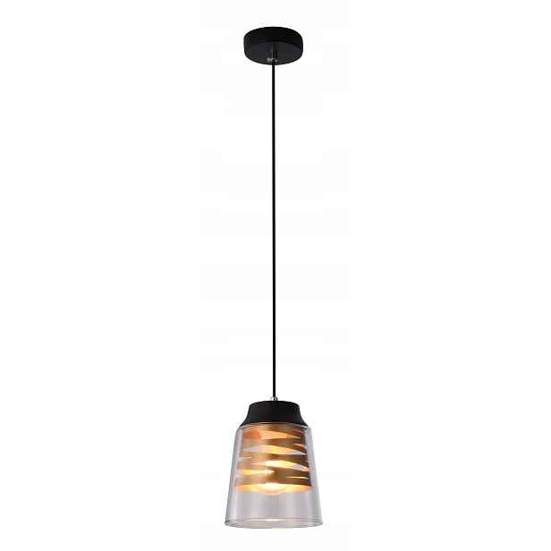 závěsné stropní svítidlo Černé Skleněné Stínidlo 1X60W