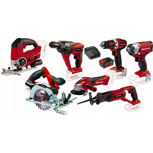 Einhell Sada Elektrického Nářadí 18V Pxc 4,0AH Aku Šroubovák Aku Kladivo A Další