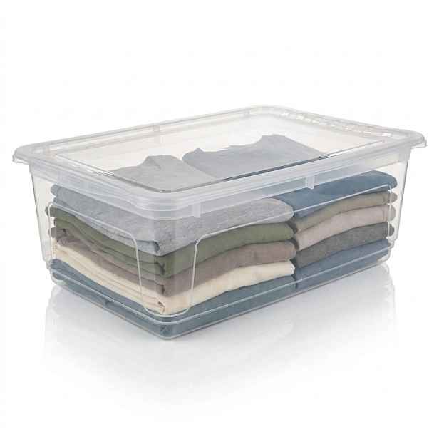 Keeeper Úložný box s víkem (má 2 funkce) BEA Clearbox 30L, 59 x 39 x 18 cm