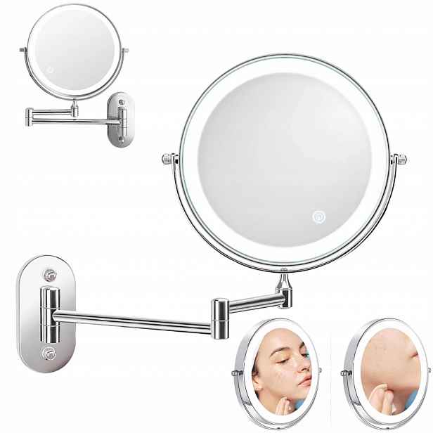 Kosmetické Led zrcátko na make-up, nástěnné, zvětšovací x5