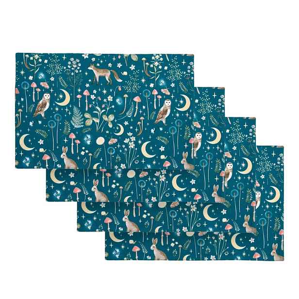 Látková prostírání v sadě 4 ks 30x46 cm Enchanted Twilight Animals – Catherine Lansfield