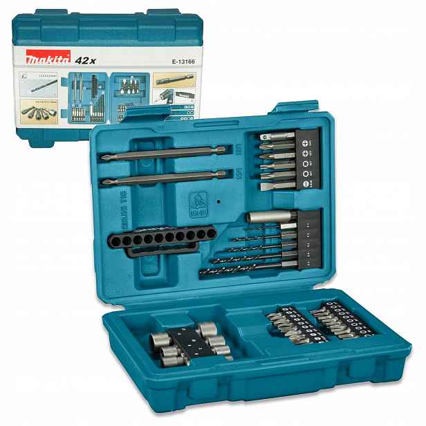 Makita E-13166 Sada vrtáků a nástavců 42 ks.