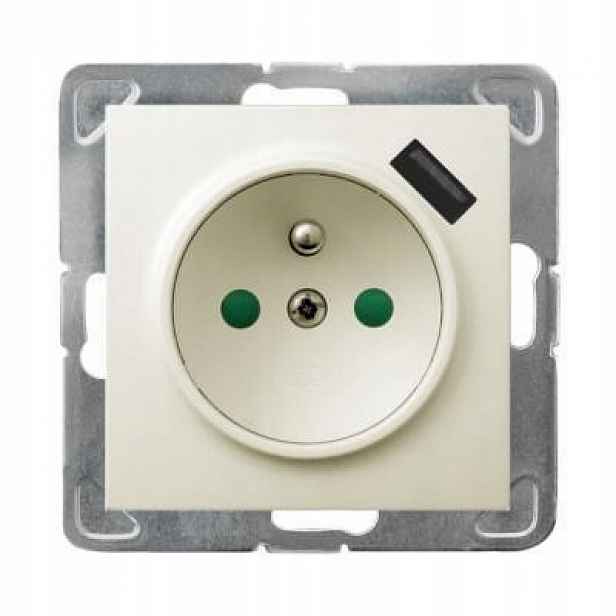Ospel Imprese ecru – zásuvka s uzemněním Usb GP-1YZPUSB/m/27