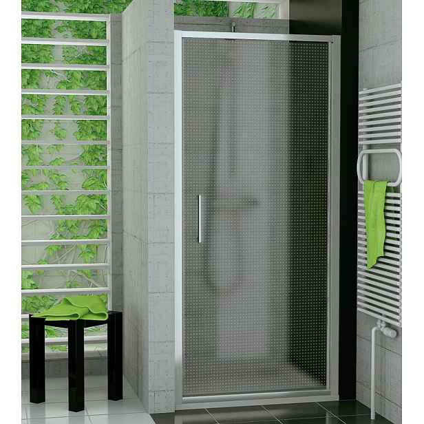 SanSwiss TOPP 0900 01 30 Jednokřídlé dveře 90 cm, matný elox/mastercarré