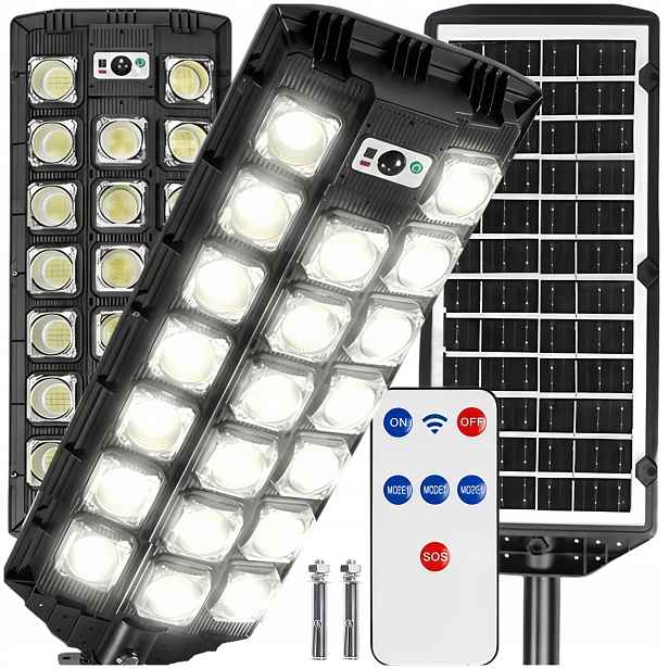 Solární Lampa 2400W Soumrakový Senzor Pohybu Zahradní Lampa Ovladač Garáž