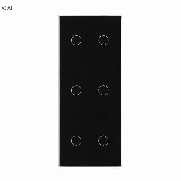 Dotykový Spínač Světla 2+2+2 Vertikální 6 Tlačítek Skleněný Led Panel