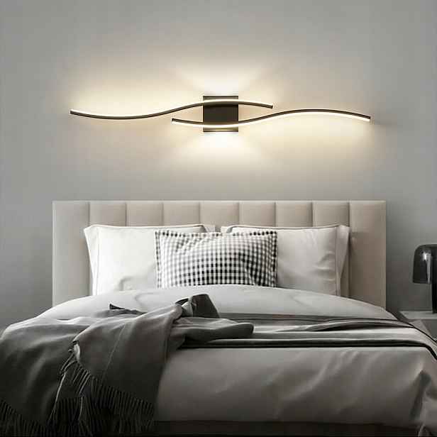 Nástěnná Led Lampa Černá, Dlouhá Chodba, Moderní, S Dálkovým Ovládáním