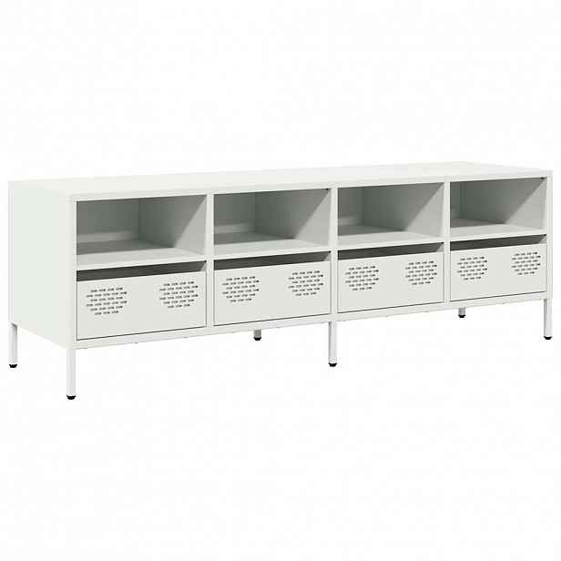 vidaXL TV skříňka bílá 135 x 39 x 43,5 cm ocel válcovaná za studena