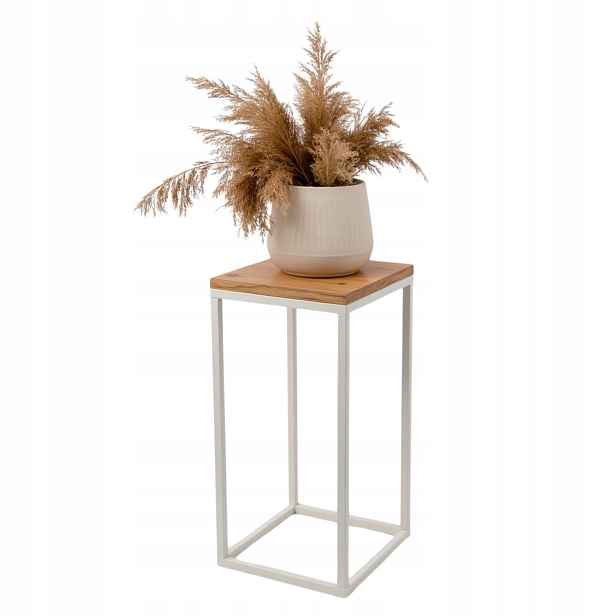 Držák Na Květináč Kovový Stojan Na Květiny Bílý 40 CM Loft Polský Výrobek