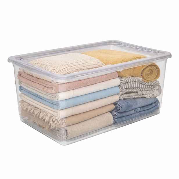 Keeeper Úložný box s víkem (má 2 funkce) BEA Clearbox 43L, 59 x 39 x 27 cm