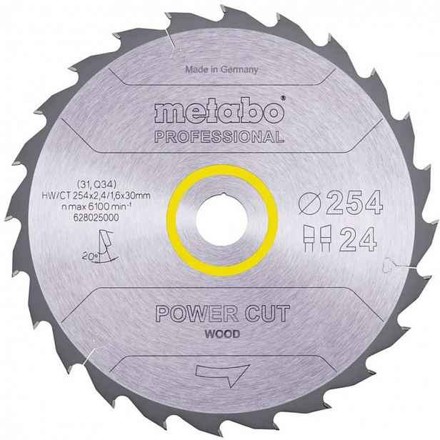 Metabo - Pilový kotouč na dřevo, 254x30 mm, 24 zubů 628025000