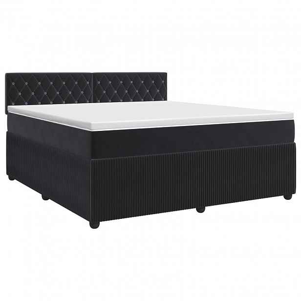 vidaXL Postel boxspring s matrací s čelo Černá 160 x 200 cm Samet