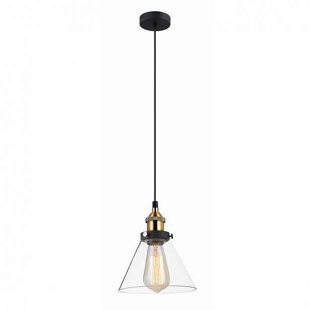 Getan Závěsná lampa Černá Zlatá Loftová Kulatá E27 60W IP20