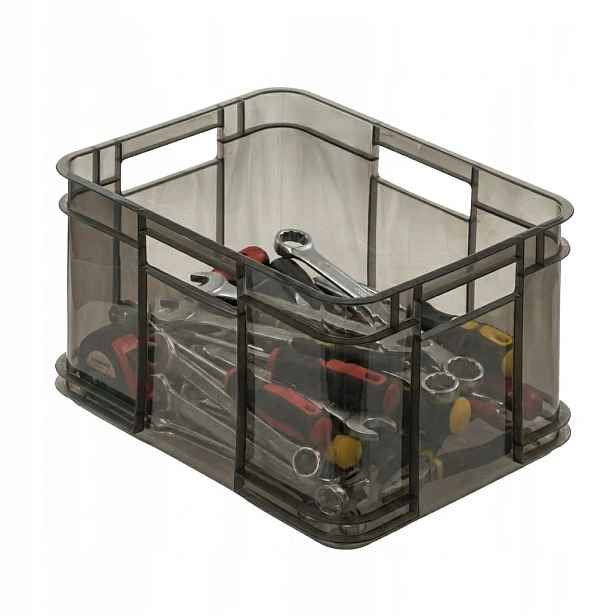 Keeeper Úložný box pro domácnost i dílnu, BRUNO M, 16L, 35 x 27 x 21 cm, kouřový