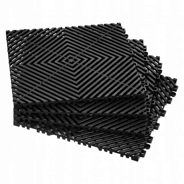Modulární drenážní podložka černá 31 x 31 cm, sada 40 ks, protiskluzová