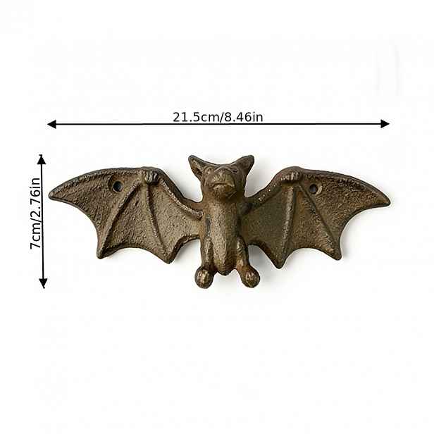 TEMU 【3D】 [3D] 1 ks Nástěnná Umění 8,46 palců (přibližně 21,5 cm) Vintage Netopýr 3D Plovoucí nástěnná dekorace, lze použít také jako háčky na