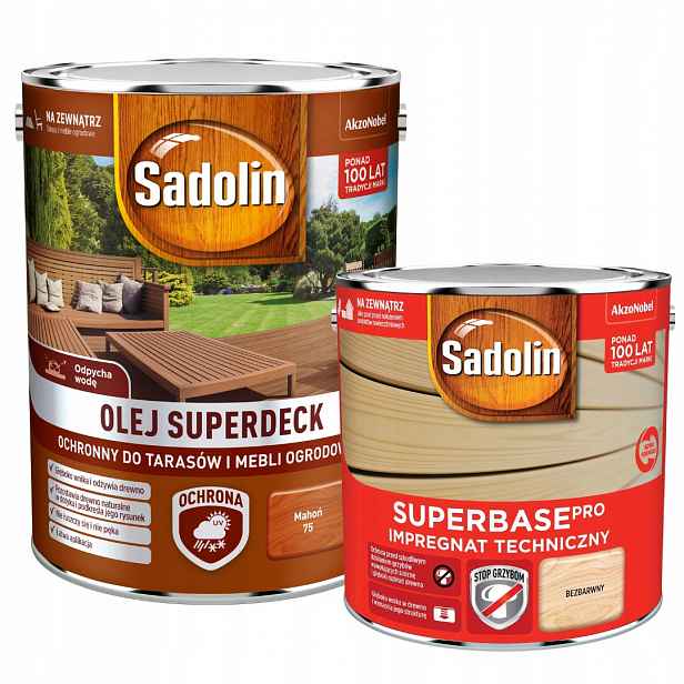Sadolin Olej Superdeck Pro Terasy 5 L Mahagon Sadolin Superdeck Grunt 2,5 L