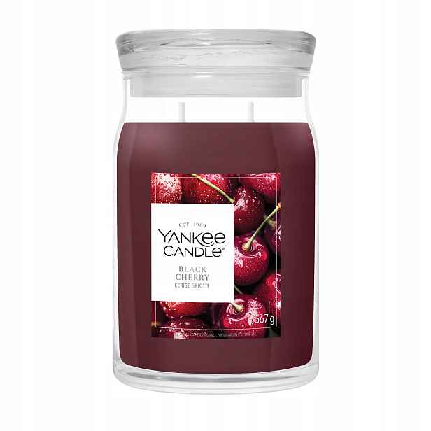 Velká vonná svíčka Yankee Candle Black Cherry