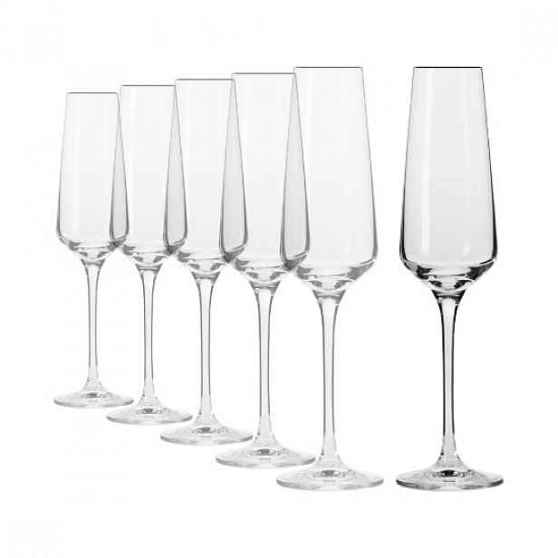 6dílná sada sklenic na šampaňské, z krystalického skla, 180 ml, "Avant