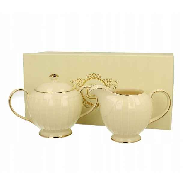 Mlékovka cukřenka porcelánová krémová 325 ml elegantní džbán Nina
