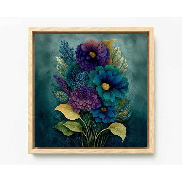 Rám Na Obraz Americká Krabička Přírodní Dekorace Zahradní Květiny Kytice Boho 50x50