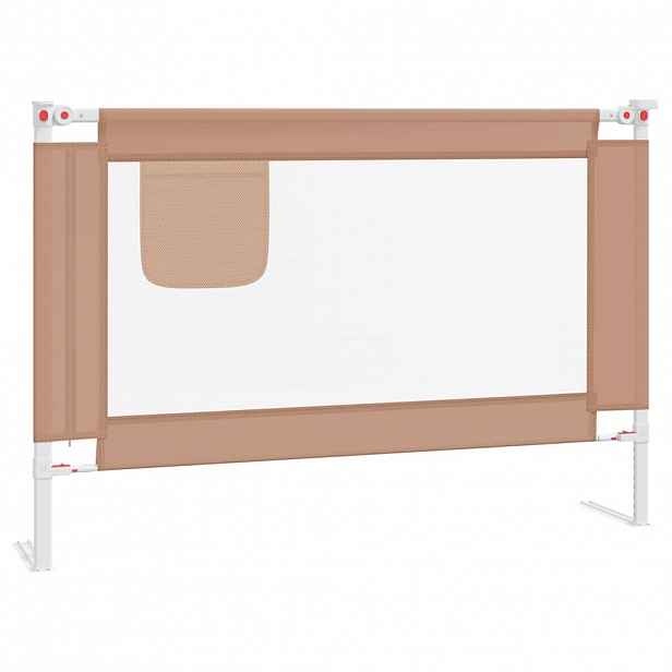vidaXL Dětská zábrana k postýlce taupe 100 x 25 cm textil