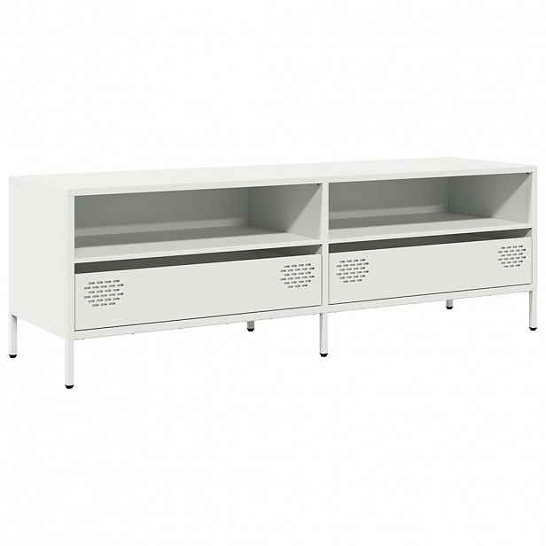 vidaXL TV skříňka bílá 135 x 39 x 43,5 cm ocel válcovaná za studena