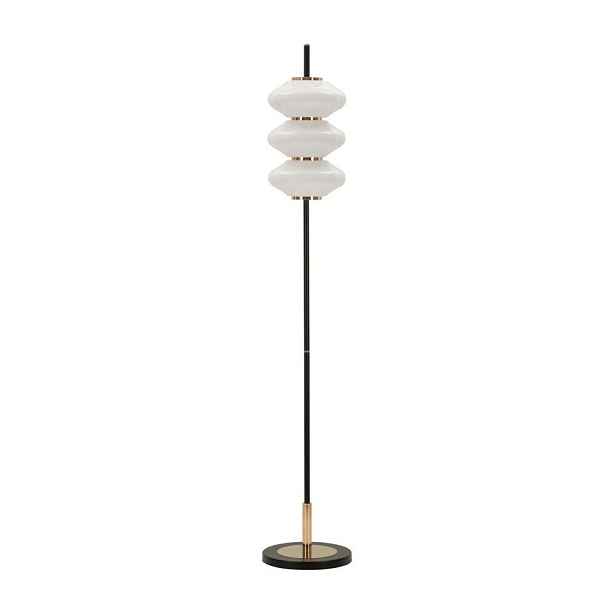 Bílá/černá stojací lampa se skleněným stínidlem (výška 168 cm) Vintage – Mauro Ferretti